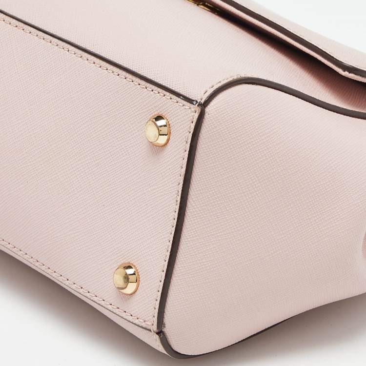 Pre Owned DKNY Pink Leather Flap Top Handle Bag