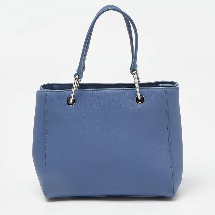 Pre Owned DKNY Blue Leather Julius MD Zip Tote
