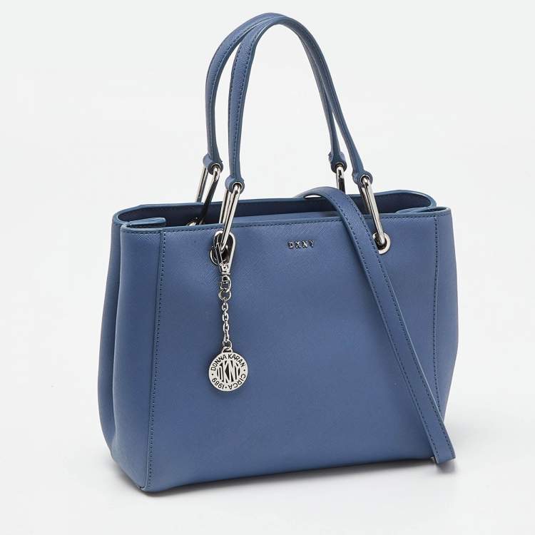 Pre Owned DKNY Blue Leather Julius MD Zip Tote