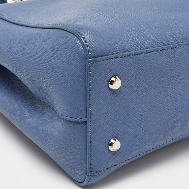 Pre Owned DKNY Blue Leather Julius MD Zip Tote