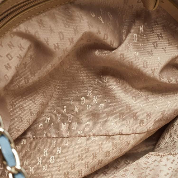 Pre Owned Dkny Light Blue Leather Camille Dome Shoulder Bag