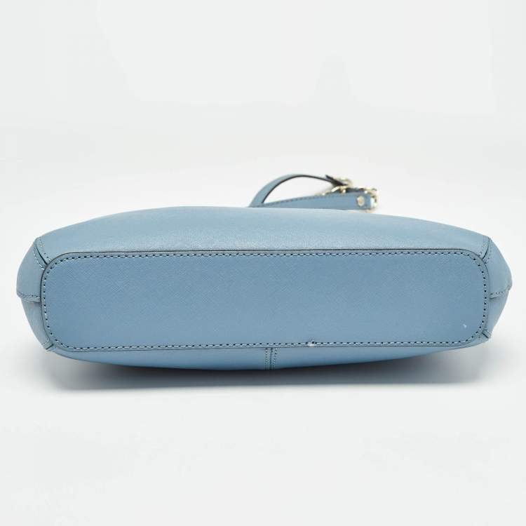 Pre Owned Dkny Light Blue Leather Camille Dome Shoulder Bag
