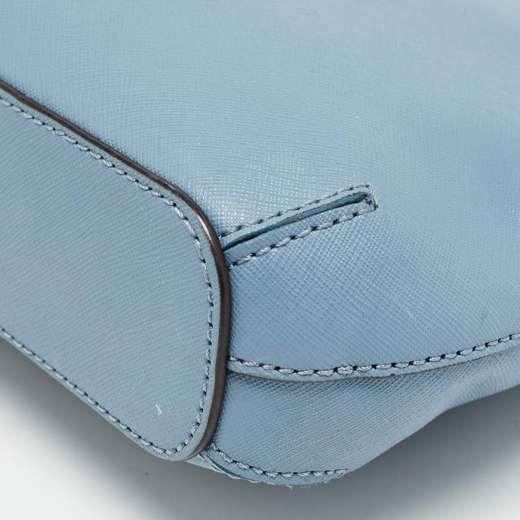 Pre Owned Dkny Light Blue Leather Camille Dome Shoulder Bag