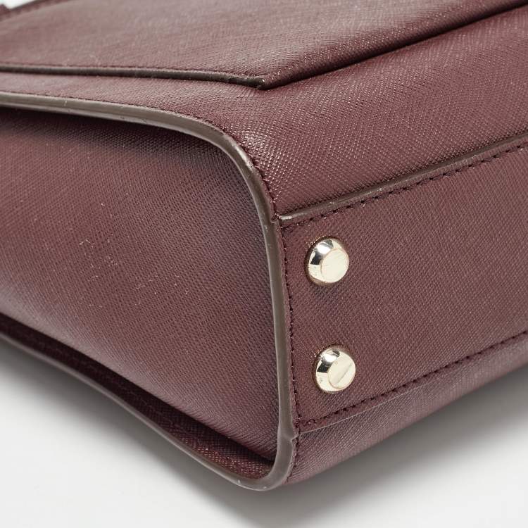 Pre Owned DKNY Brick Burgundy Saffiano Leather Ava Crossbody Bag