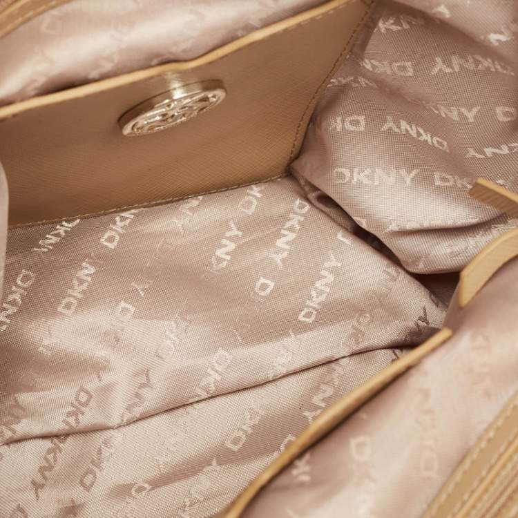 Pre Owned DKNY Old Rose Leather Studded Satchel