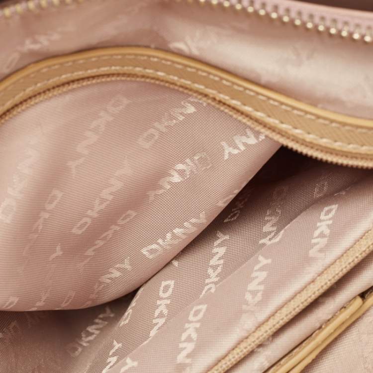 Pre Owned DKNY Old Rose Leather Studded Satchel