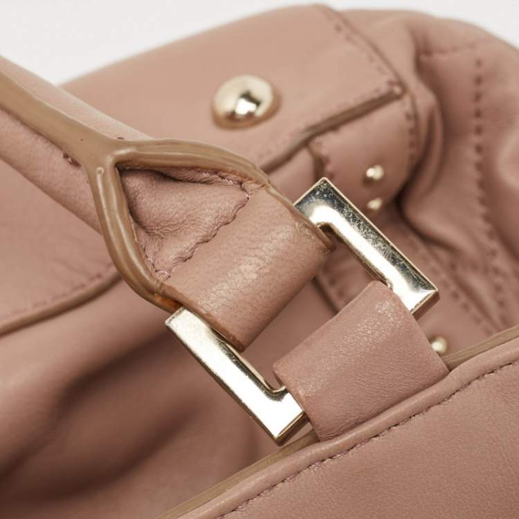 Pre Owned DKNY Old Rose Leather Studded Satchel