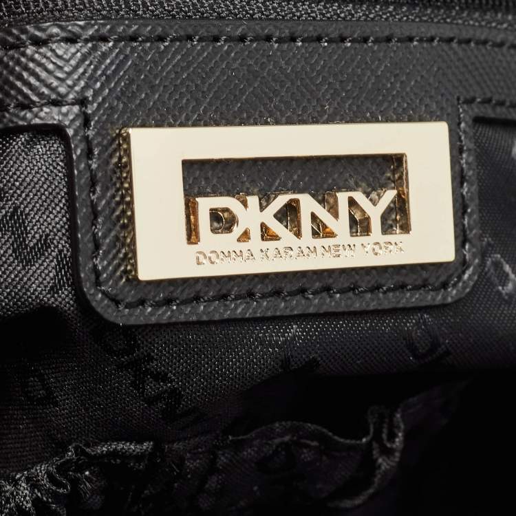 Pre Owned DKNY Dark Blue/Black Leather Dome Satchel