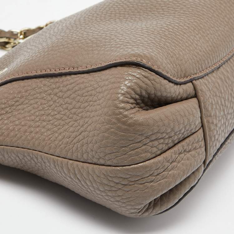 Pre Owned DKNY Beige Leather Chain Shoulder Bag