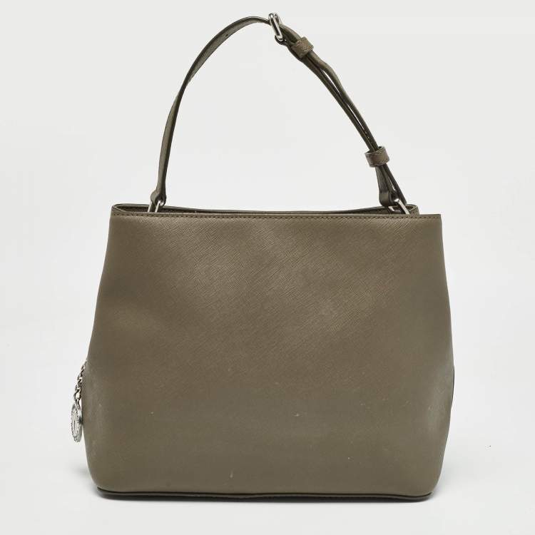 Pre Owned DKNY Beige Leather Bryant Bucket Bag