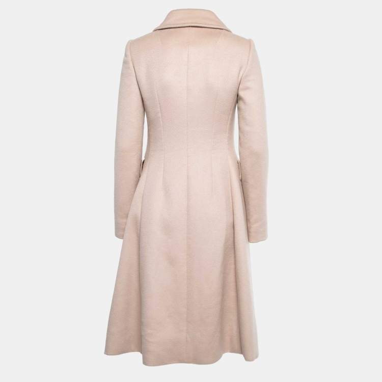 Pre Owned Dolce & Gabbana Beige Cashmere Single Breasted Mid Length Coat S