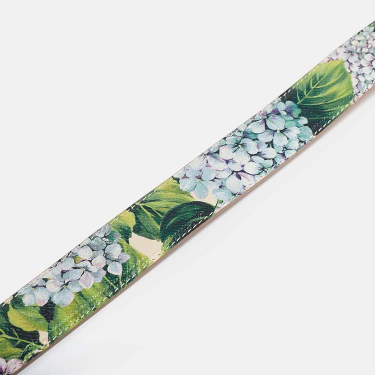 Pre Owned Dolce & Gabbana Multicolor Floral Print Leather Shoulder Bag Strap