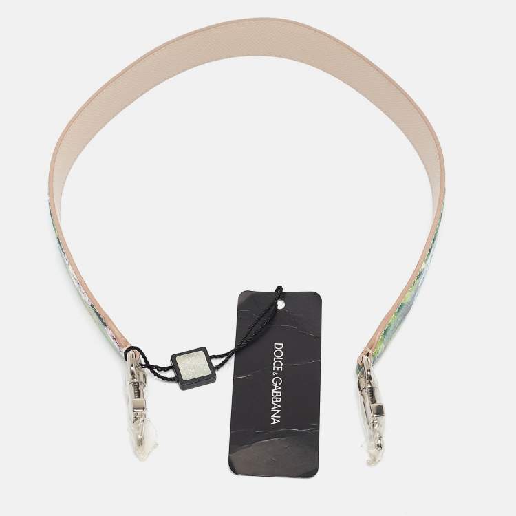 Pre Owned Dolce & Gabbana Multicolor Floral Print Leather Shoulder Bag Strap