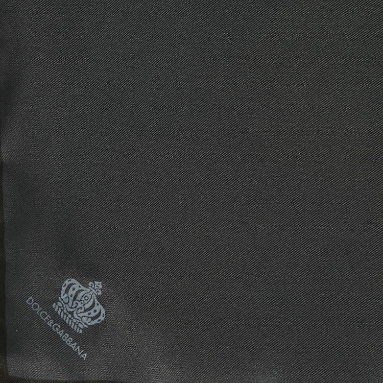 Pre Owned Dolce & Gabbana Dark Grey Silk Pocket Handkerchief
