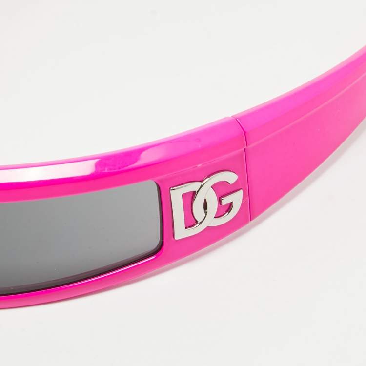 Pre Owned Dolce & Gabbana Pink/Black DG 6181 Shield Sunglasses