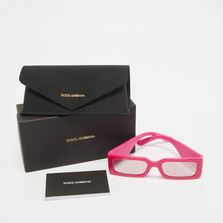 Pre Owned Dolce & Gabbana Pink Mirrored DG 4416 Square Sunglasses