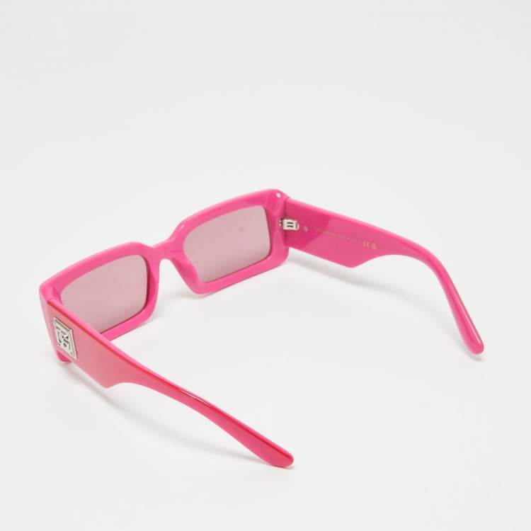 Pre Owned Dolce & Gabbana Pink Mirrored DG 4416 Square Sunglasses