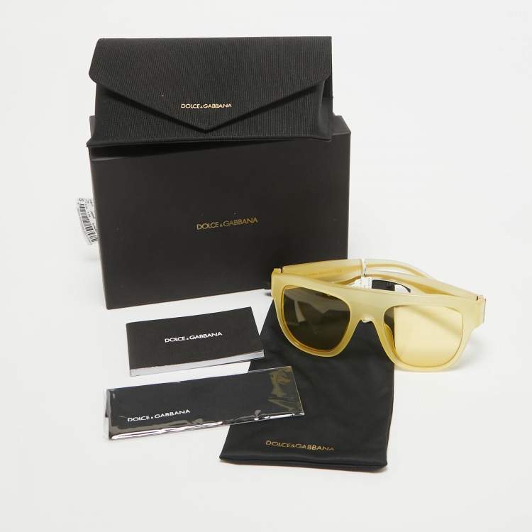 Pre Owned Dolce & Gabbana Yellow DG4398-F Square  Sunglasses
