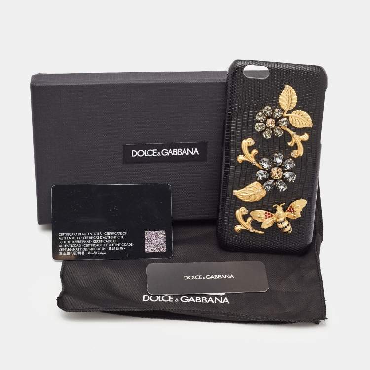 Pre Owned Dolce & Gabbana Black Jeweled iPhone 7 Phone Case