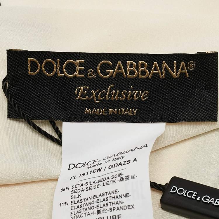 Pre Owned Dolce & Gabbana White Floral Print Stretch Silk Hijab Scarf