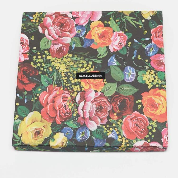 Pre Owned Dolce & Gabbana White Floral Print Stretch Silk Hijab Scarf