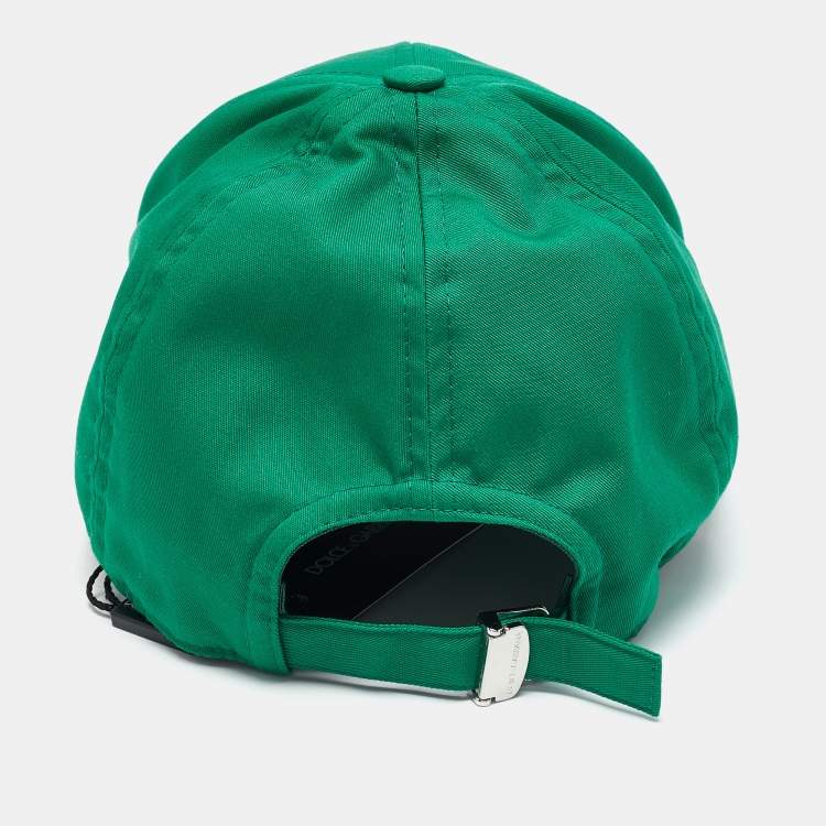 Pre Owned Dolce & Gabbana Green Logo Embroidered Synthetic Baseball Cap