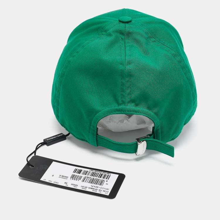 Pre Owned Dolce & Gabbana Green Logo Embroidered Synthetic Baseball Cap
