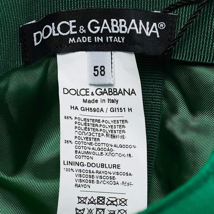 Pre Owned Dolce & Gabbana Green Logo Embroidered Synthetic Baseball Cap