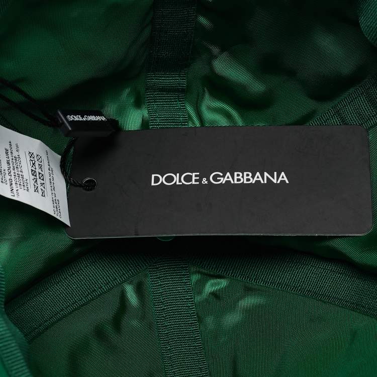 Pre Owned Dolce & Gabbana Green Logo Embroidered Synthetic Baseball Cap