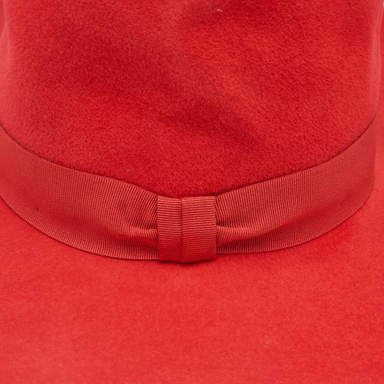 Pre Owned Dolce & Gabbana Red Rabbit Felt Fedora Hat 