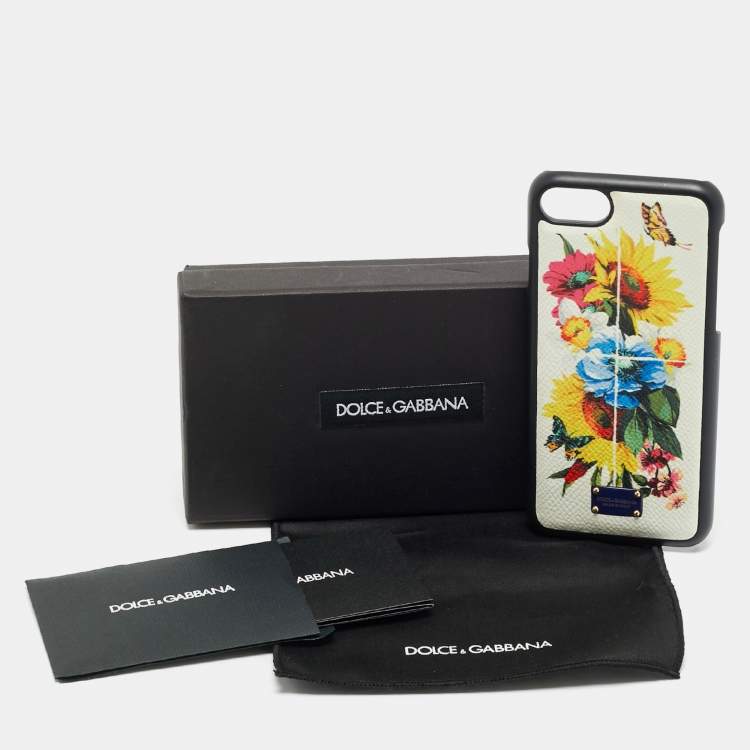 Pre Owned Dolce & Gabbana Multicolor Floral Print Leather iPhone 7 Cover 