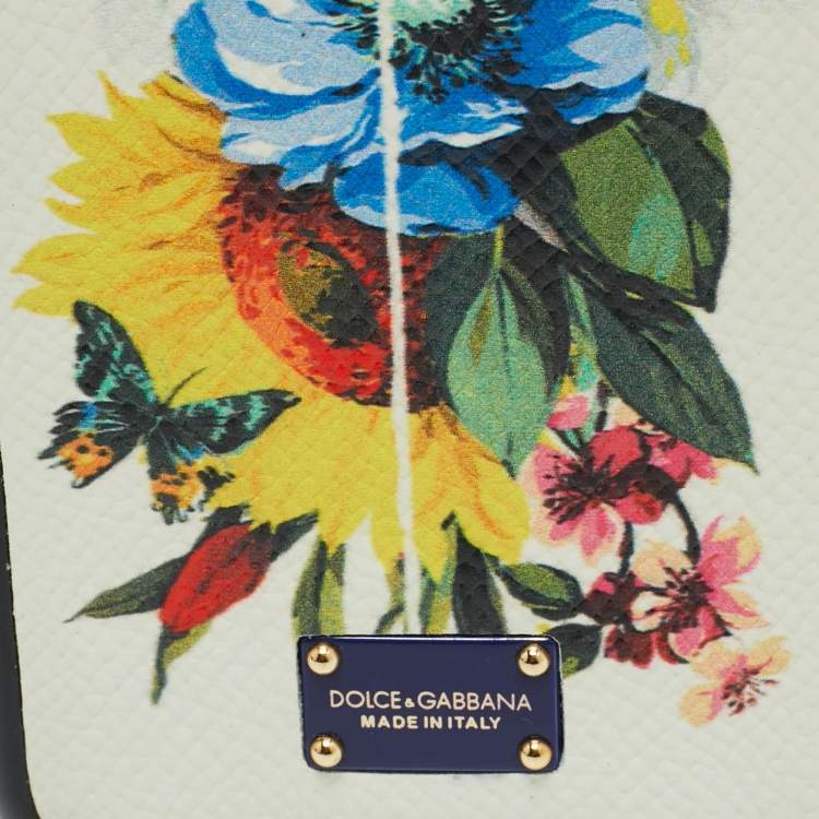Pre Owned Dolce & Gabbana Multicolor Floral Print Leather iPhone 7 Cover 