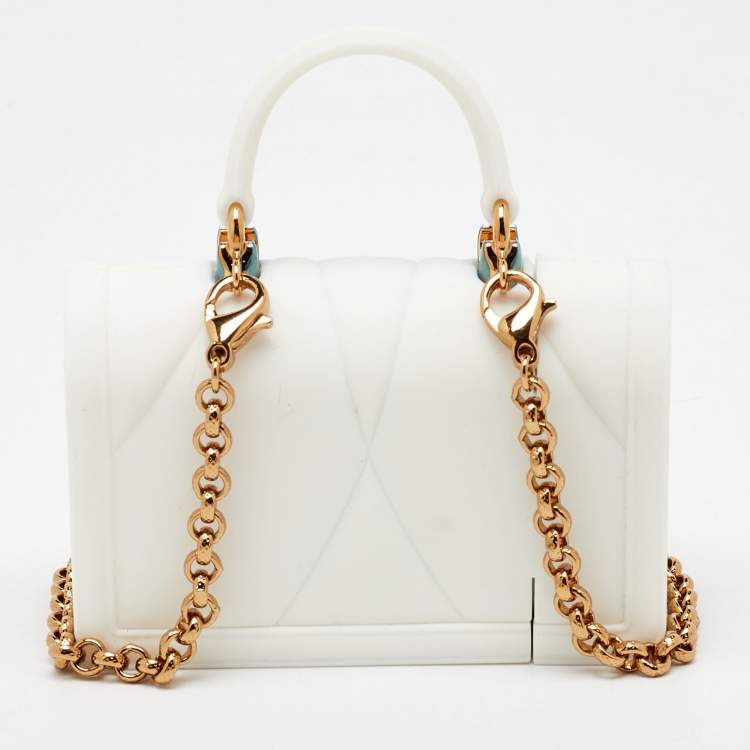 Pre Owned Dolce & Gabbana White Silicone Devotion Heart AirPods Case