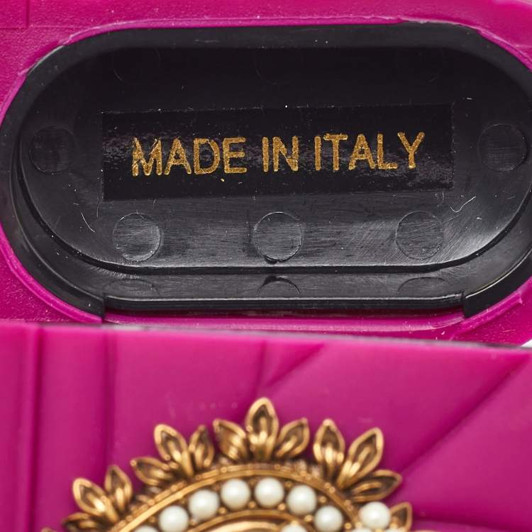 Pre Owned Dolce & Gabbana Pink Silicone Devotion Heart AirPods Case