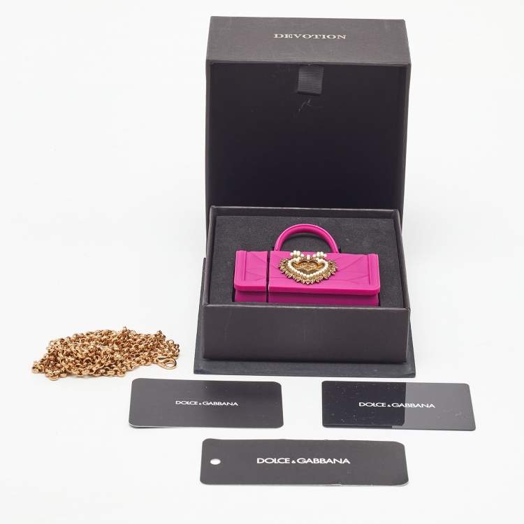 Pre Owned Dolce & Gabbana Pink Silicone Devotion Heart AirPods Case