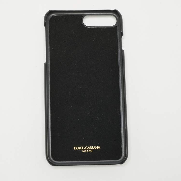 Pre Owned Dolce & Gabbana Multicolor Fruit Print Leather Crystal Embellished iPhone 7 Plus Case