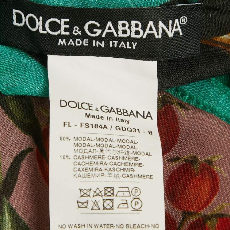 Pre Owned Dolce & Gabbana Multicolor Floral Printed Modal & Cashmere Scarf