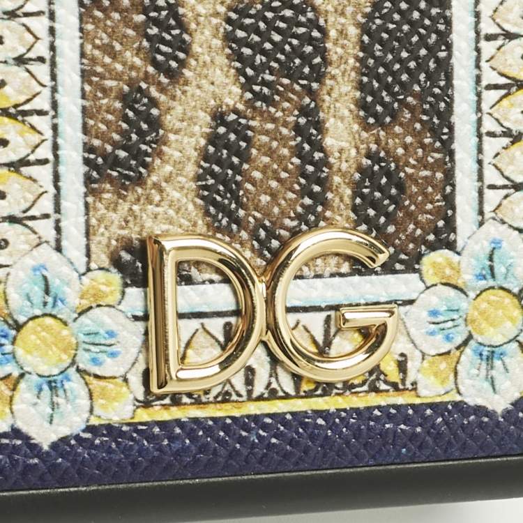 Pre Owned Dolce & Gabbana Multicolor Leopard and Floral Print Coated Canvas iPhone 7 Case