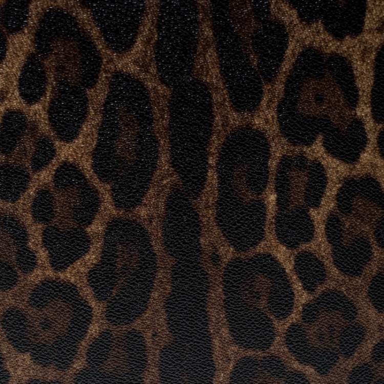 Pre Owned Dolce & Gabbana Brown Leopard Print Coated Canvas Ipad Case