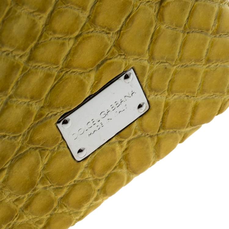 Pre Owned Dolce & Gabbana Yellow Croc Embossed iPhone 6/6S Case