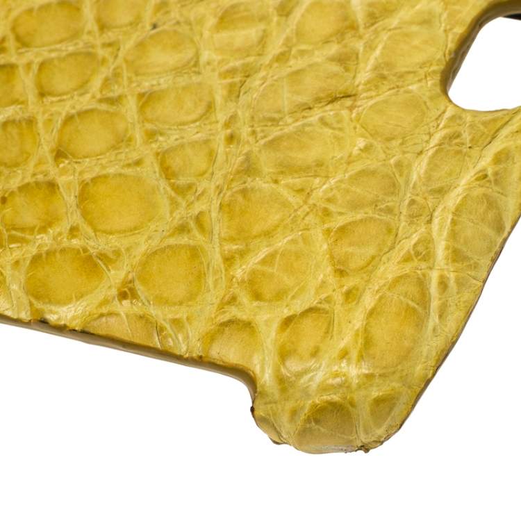 Pre Owned Dolce & Gabbana Yellow Croc Embossed iPhone 6/6S Case