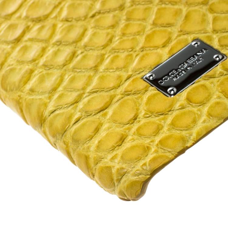 Pre Owned Dolce & Gabbana Yellow Croc Embossed iPhone 6/6S Case