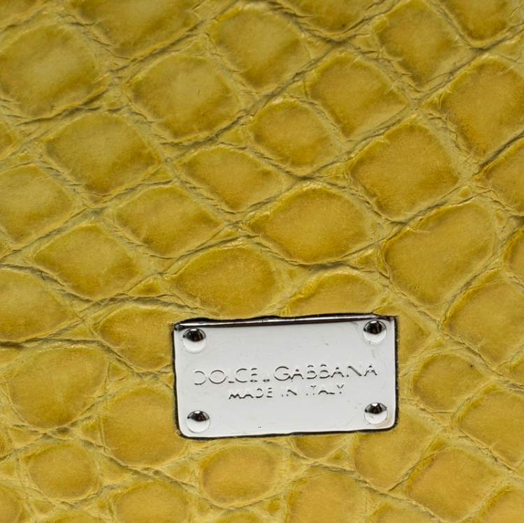 Pre Owned Dolce & Gabbana Yellow Croc Embossed iPhone 6/6S Case