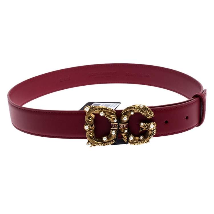 Dolce & Gabbana Red Leather DG Amore Belt 80CM Dolce & Gabbana | The ...