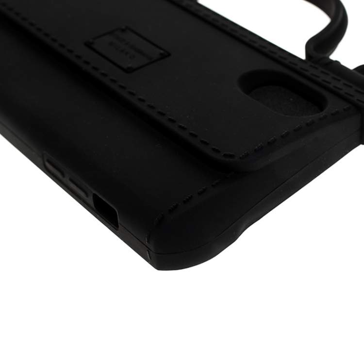 Pre Owned Dolce & Gabbana Black Rubber Sicily iPhone X - XS Chain Case