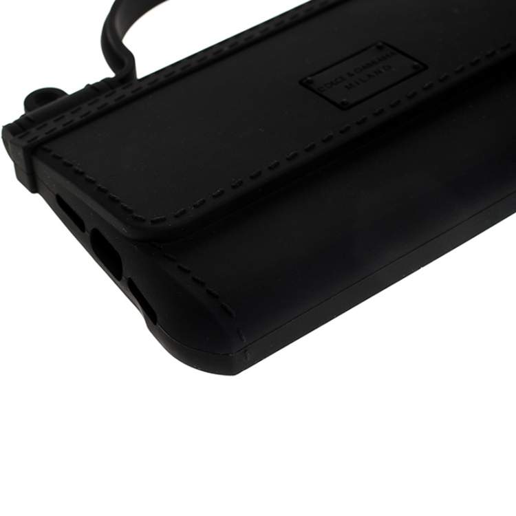 Pre Owned Dolce & Gabbana Black Rubber Sicily iPhone X - XS Chain Case