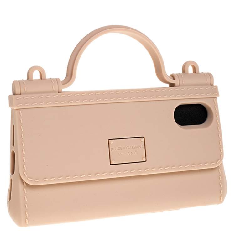 Pre Owned Dolce & Gabbana Peach Rubber Sicily iPhone X - XS Chain Case