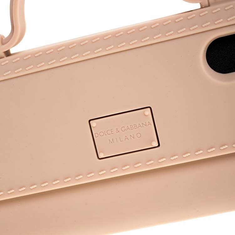 Pre Owned Dolce & Gabbana Peach Rubber Sicily iPhone X - XS Chain Case