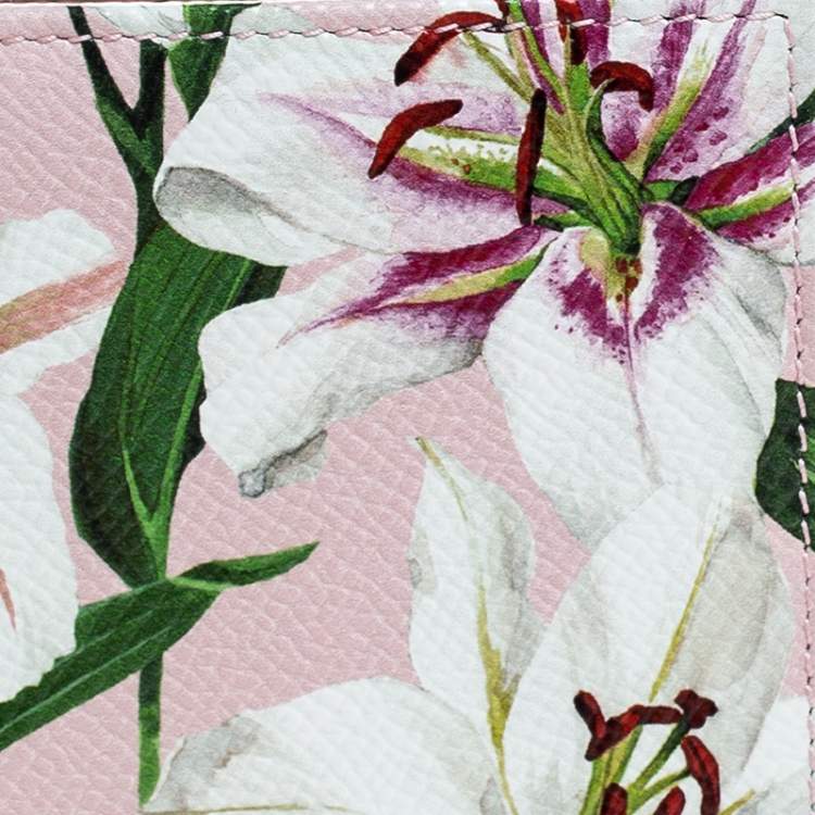 Pre Owned Dolce & Gabbana Multicolor Flower Print Leather Passport Holder