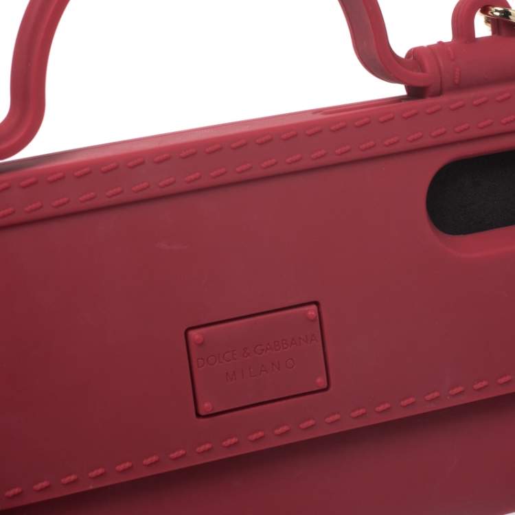 Pre Owned Dolce & Gabbana Red Rubber Sicily iPhone X - XS Chain Case